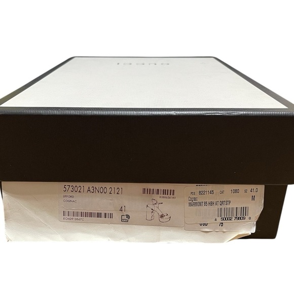 Gucci Calfskin Leather GG Marmont Ankle Strap Block Heel Platform Sandals - Picture 9 of 9